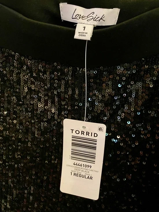 Torrid Sequin Tie Front Top and Flared Leg Pants Set - Size 1X - NWT! - Picture 11 of 16
